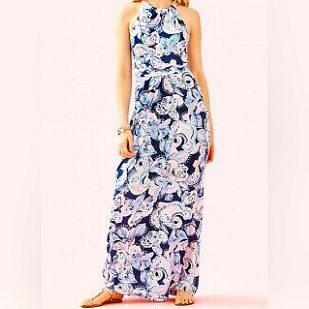 🩵 NWT HTF Lilly Pulitzer Martina Maxi Dress XL